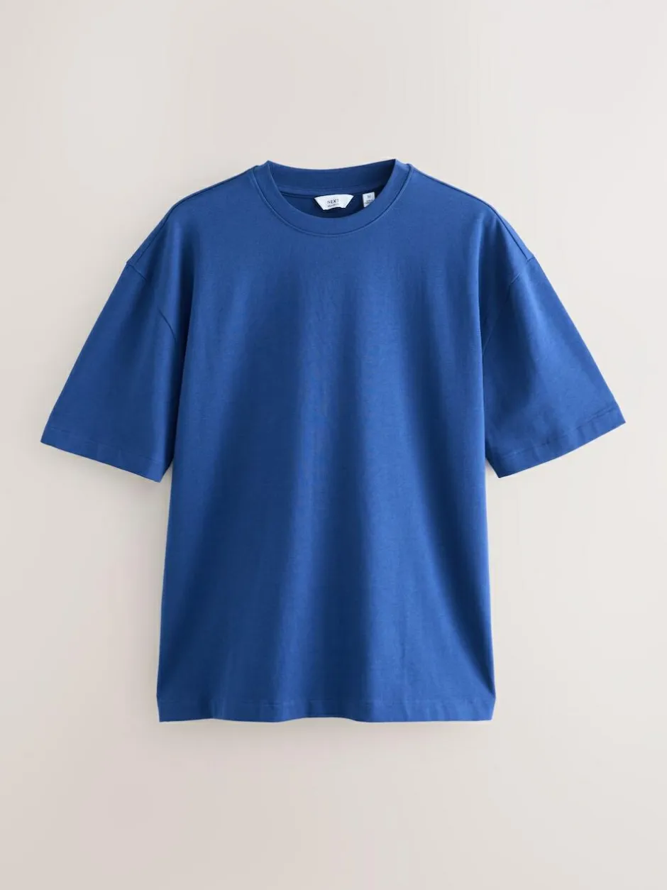 Next Blue Relaxed Fit Heavyweight T-Shirt New