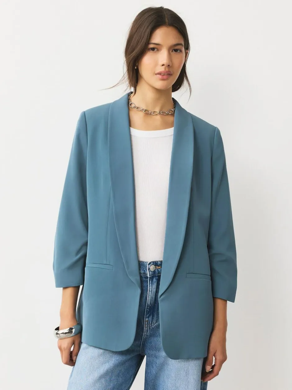 Next Blue Relaxed Ruched Sleeve Blazer Sale