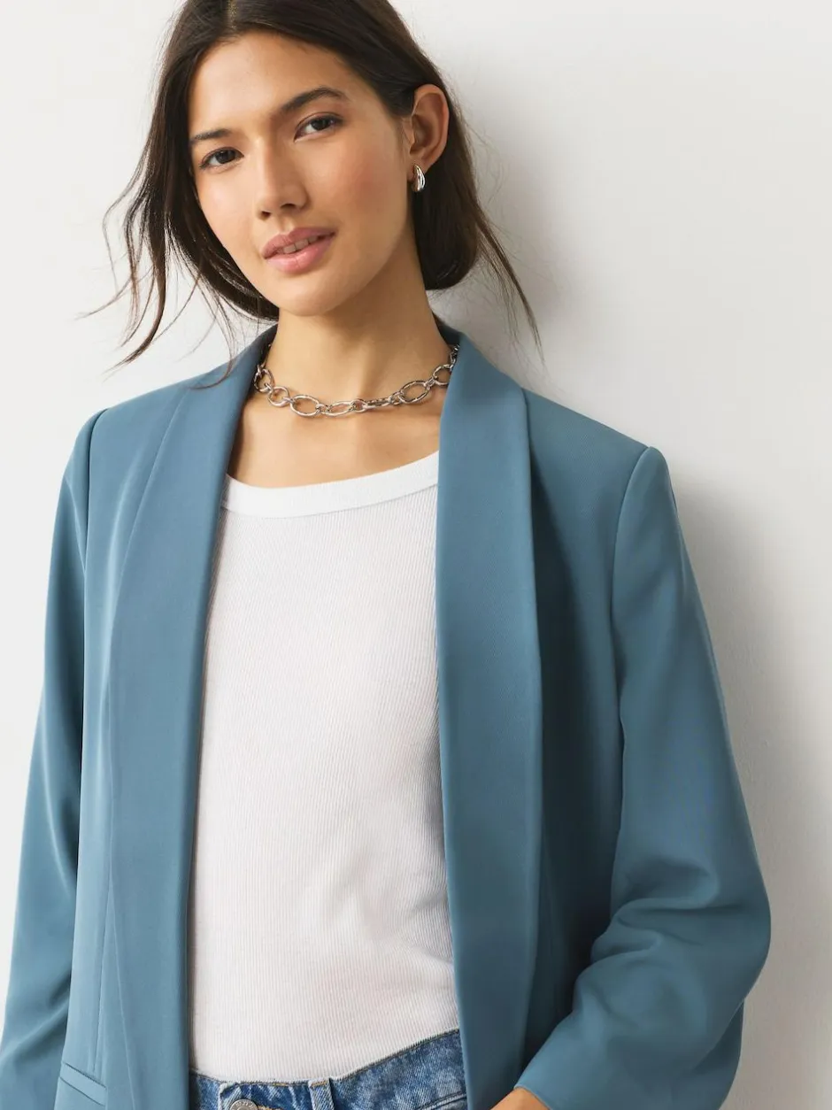 Next Blue Relaxed Ruched Sleeve Blazer Sale