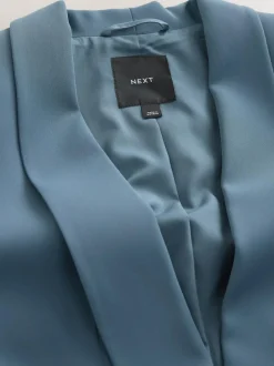 Next Blue Relaxed Ruched Sleeve Blazer Sale