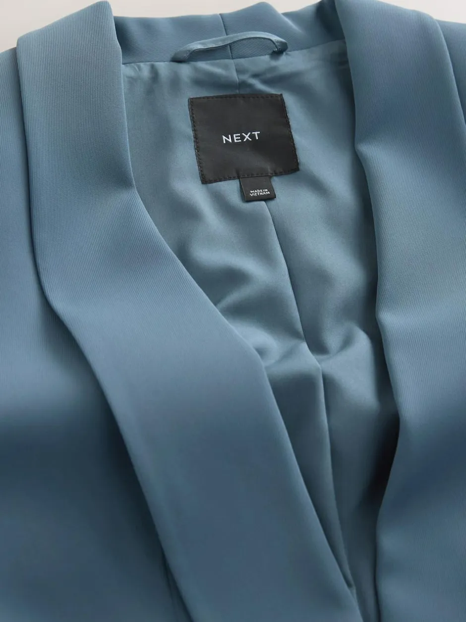 Next Blue Relaxed Ruched Sleeve Blazer Sale
