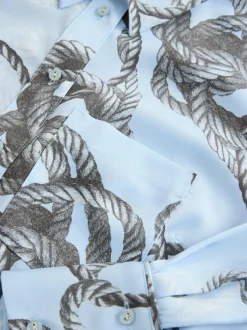 Next Long Sleeve Shirt Blue Rope Print Hot