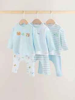 Next Baby Top & Leggings 6 Piece Set (0mths-3yrs) Blue Safari Discount