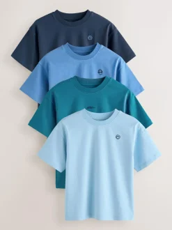 Next Short Sleeve Logo Chest Graphic T-Shirts 4 Pack (3-16yrs) Blue Online