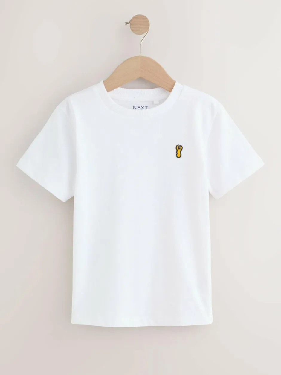 Next Blue Short Sleeve Stag Embroidered T-Shirts 4 Pack (3-16yrs) New