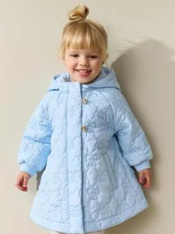Next Blue Shower Resistant Bow Quilted Coat (3mths-7yrs) Online