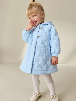 Next Blue Shower Resistant Bow Quilted Coat (3mths-7yrs) Online