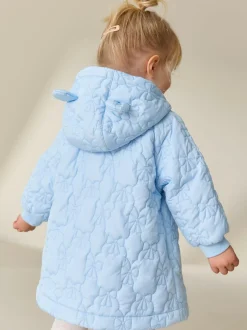 Next Blue Shower Resistant Bow Quilted Coat (3mths-7yrs) Online
