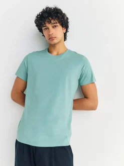Next Slim Fit 100% Cotton Layering T-Shirts 5 Pack Blue Sale