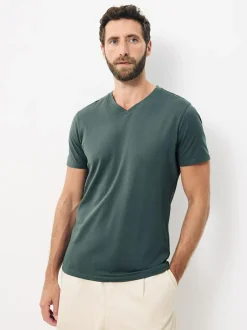 Next Slim Fit 100% Cotton V-Neck Layering T-Shirts 5 Pack Blue New