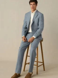 Next Slim Fit Cotton TENCEL™ Suit Jacket Blue Hot