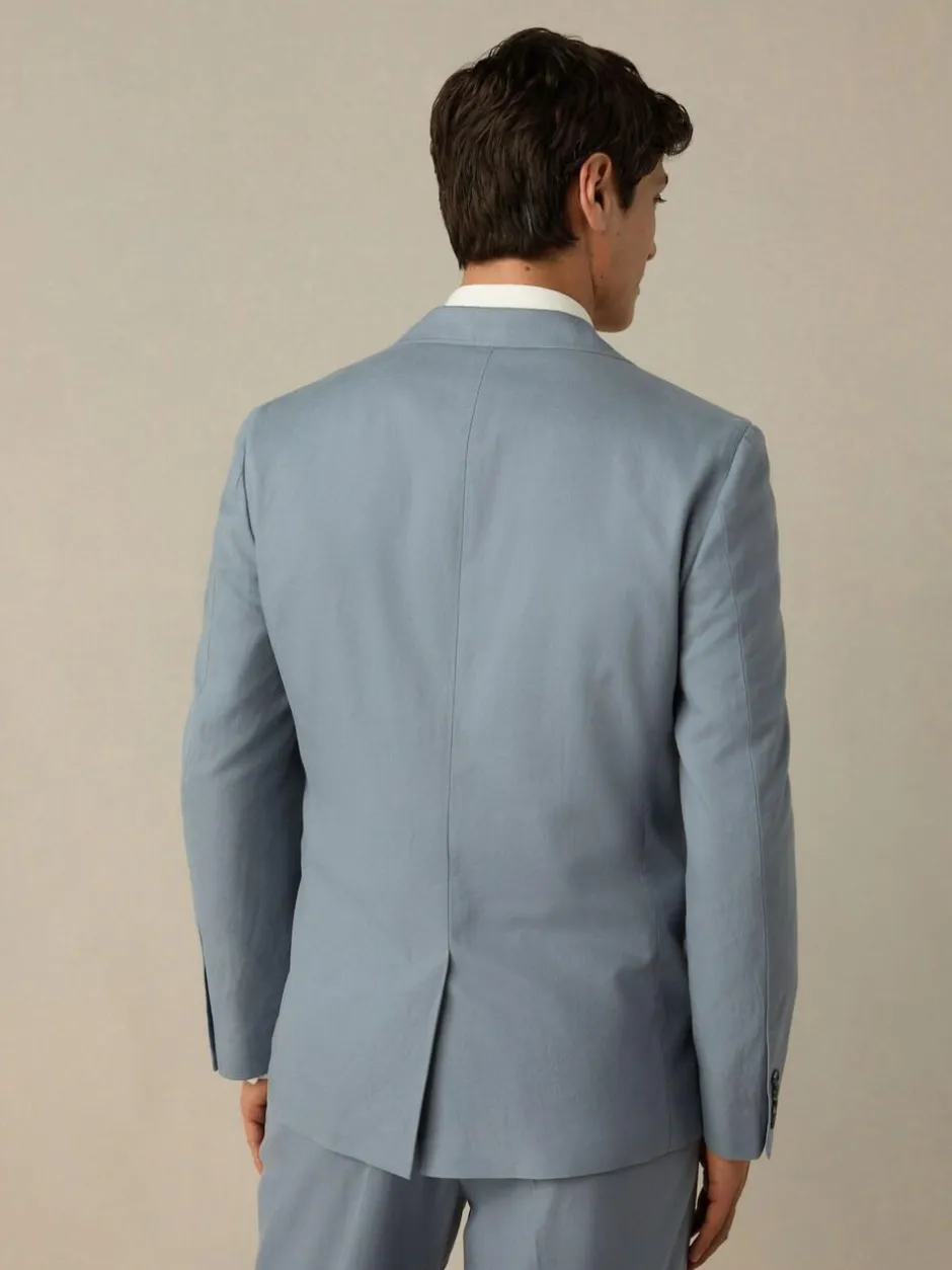 Next Slim Fit Cotton TENCEL™ Suit Jacket Blue Hot