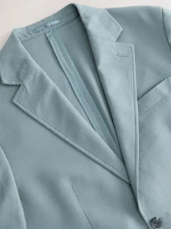 Next Slim Fit Cotton TENCEL™ Suit Jacket Blue Hot