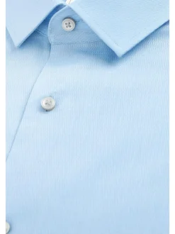 Next Blue Slim Fit Easy Care Textured Single Cuff Smart Shirt Best