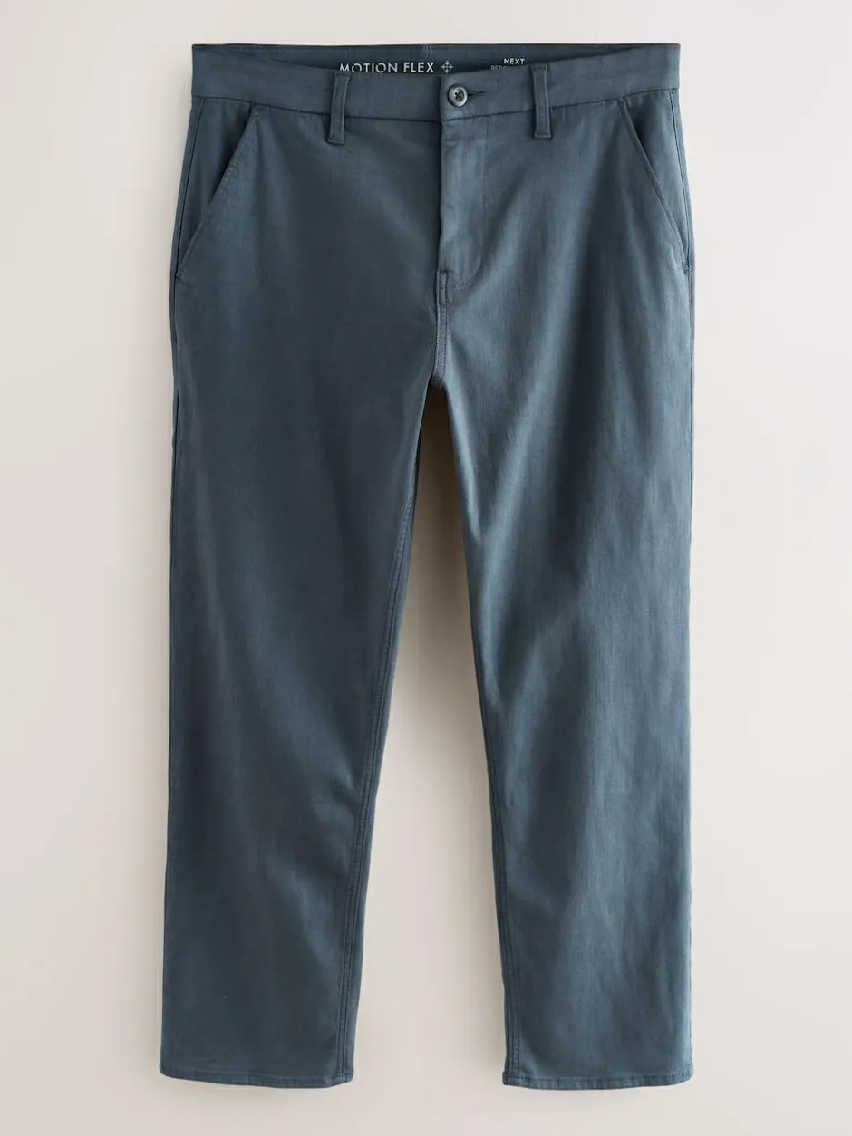 Next Slim Fit Motionflex Chino Trousers Blue Hot