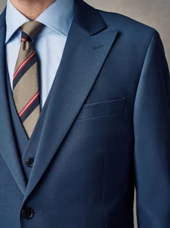 Next Slim Fit Wool Blend Motionflex Suit Jacket Blue Discount