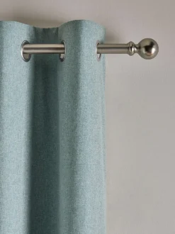 Next Soft Marl Blackout/Thermal Eyelet Curtains Blue New