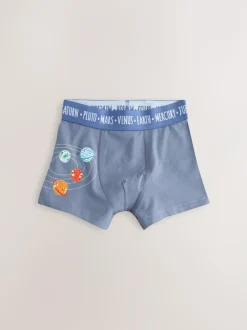 Next Junior Character Trunks 5 Pack (1.5-16yrs) Blue Space Print Sale