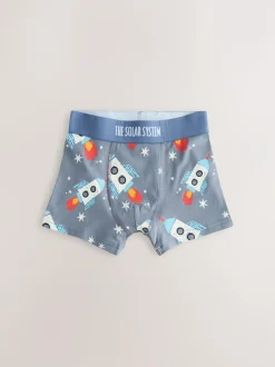 Next Junior Character Trunks 5 Pack (1.5-16yrs) Blue Space Print Sale