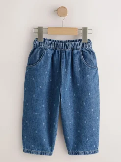 Next Pullon Barrel Jeans (3mths-7yrs) Blue Spot Clearance