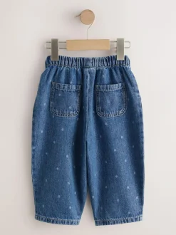 Next Pullon Barrel Jeans (3mths-7yrs) Blue Spot Clearance