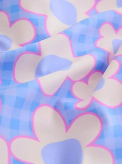 Next Blue Stampy Floral Sunsafe Swimsuit (3mths-10yrs) Online