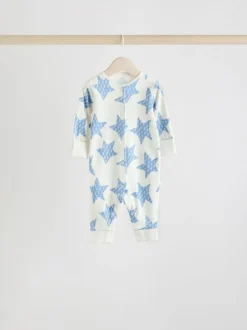 Next Blue Star Baby Footless Sleepsuits 4 Pack (0mths-3yrs) Clearance