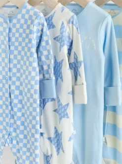 Next Blue Star Baby Footless Sleepsuits 4 Pack (0mths-3yrs) Clearance