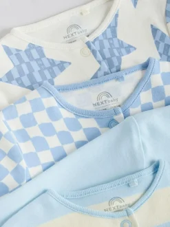 Next Blue Star Baby Footless Sleepsuits 4 Pack (0mths-3yrs) Clearance