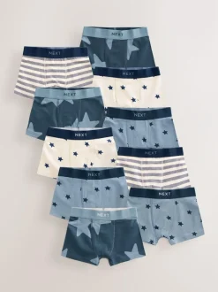 Next Blue Stars and Stripes Trunks 10 Pack (1.5-16yrs) Best