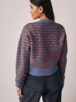 Next Supersoft Tie Front Knitted Cardigan Blue Strawberry Sale