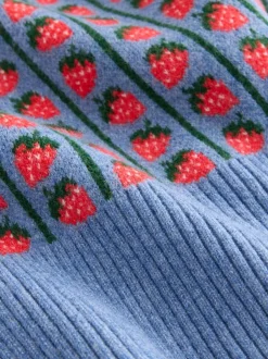 Next Supersoft Tie Front Knitted Cardigan Blue Strawberry Sale