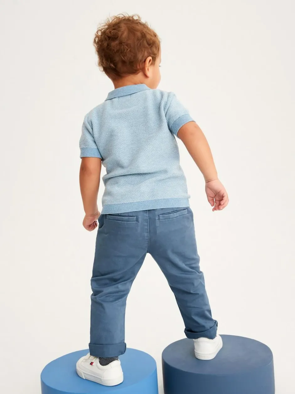 Next Blue Stretch Chino Trousers (3mths-7yrs) Sale