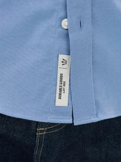 Next Blue Stretch Oxford Long Sleeve Shirt