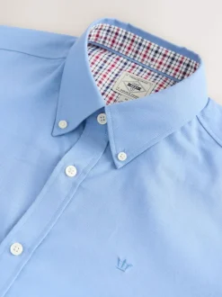Next Blue Stretch Oxford Long Sleeve Shirt