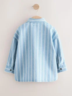 Next Blue Stripe Long Sleeve Denim Shirt (3mths-7yrs) Best