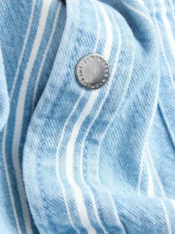 Next Blue Stripe Long Sleeve Denim Shirt (3mths-7yrs) Best