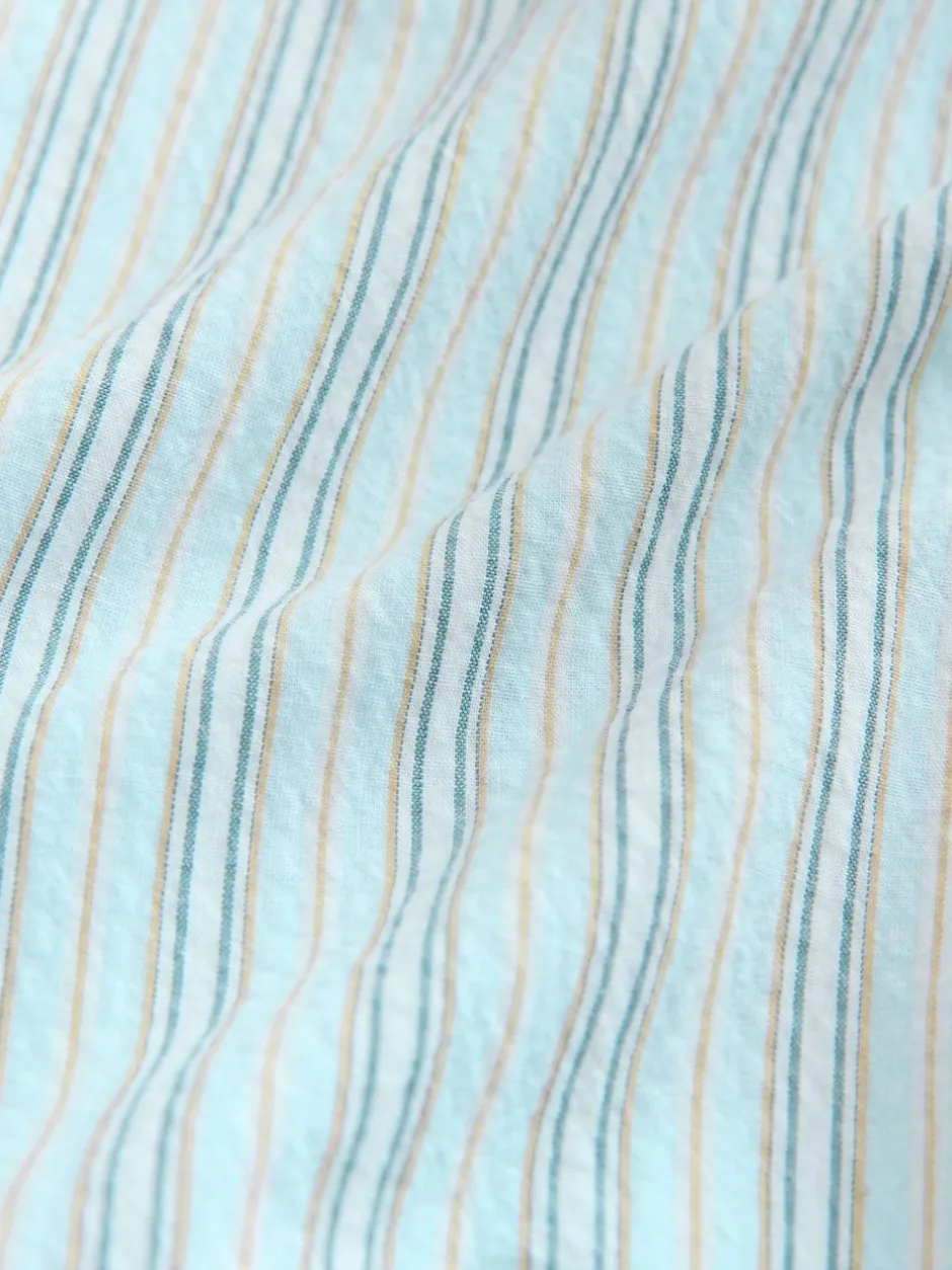 Next Blue Stripe Seersucker Long Sleeve Shirt Best