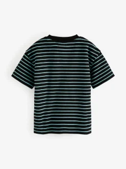 Next Blue Stripe Short Sleeve T-Shirts 5 Pack (3mths-7yrs) Outlet