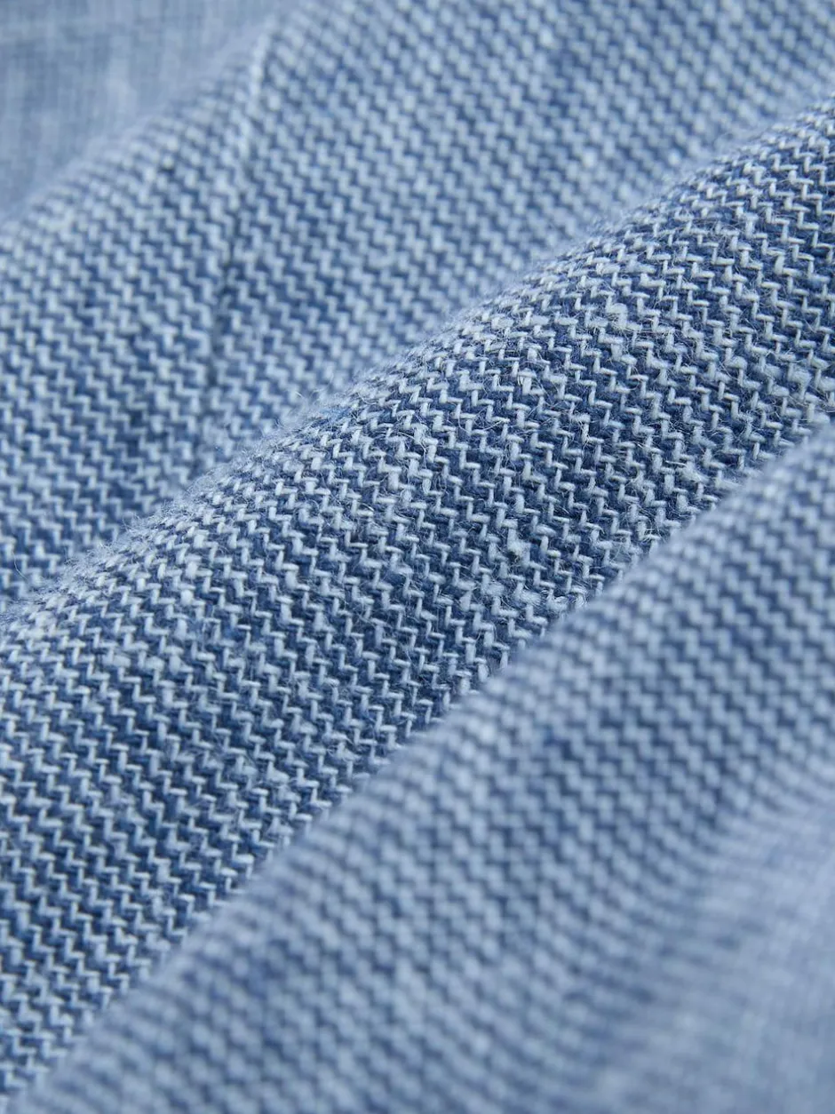 Next Tailored Fit Linen Blend Texture Suit Jacket Blue
