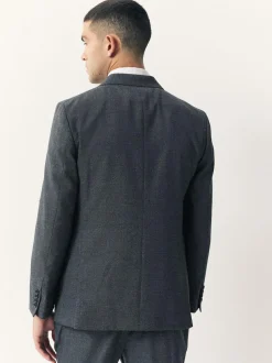 Next Tailored Fit Merino Wool Blend Suit Jacket Blue Clearance