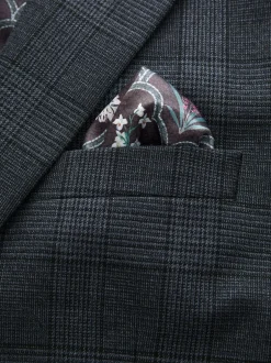 Next Blue Tailored Fit Trimmed Check Suit Jacket Clearance