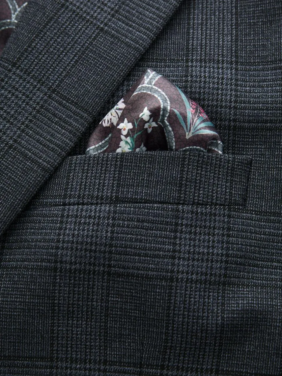 Next Blue Tailored Fit Trimmed Check Suit Jacket Clearance