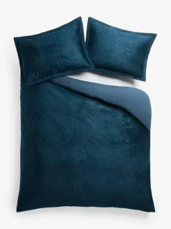 Next Velvet Ginkgo Duvet Cover and Pillowcase Set Blue Teal Online