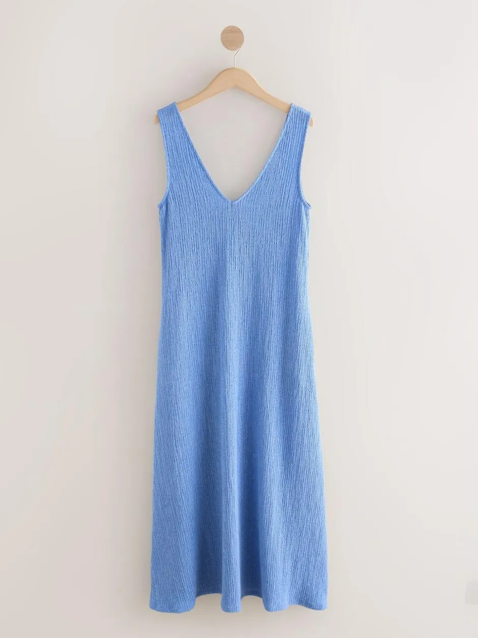 Next Textured Jersey Slip Dress Blue Hot