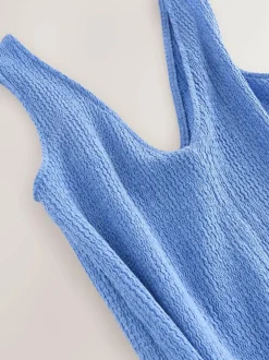 Next Textured Jersey Slip Dress Blue Hot