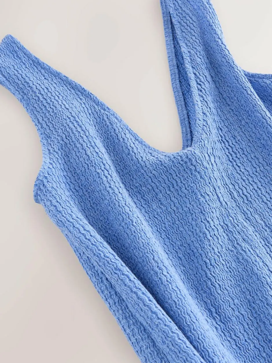 Next Textured Jersey Slip Dress Blue Hot