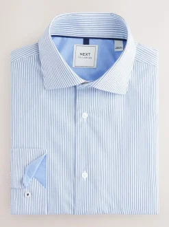 Next Regular Fit Single Cuff Easy Care Smart Shirts 2 Pack Blue texture/Stripe Online