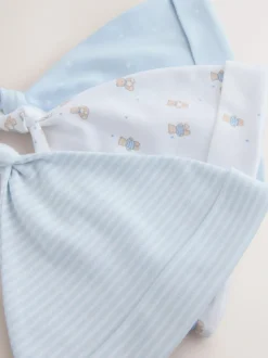 Next Blue Tie Top Baby Hats 3 Pack (0-12mths) Clearance