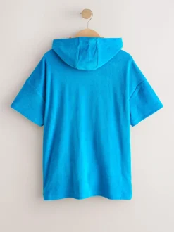 Next Towelling Poncho (3-16yrs) Blue New